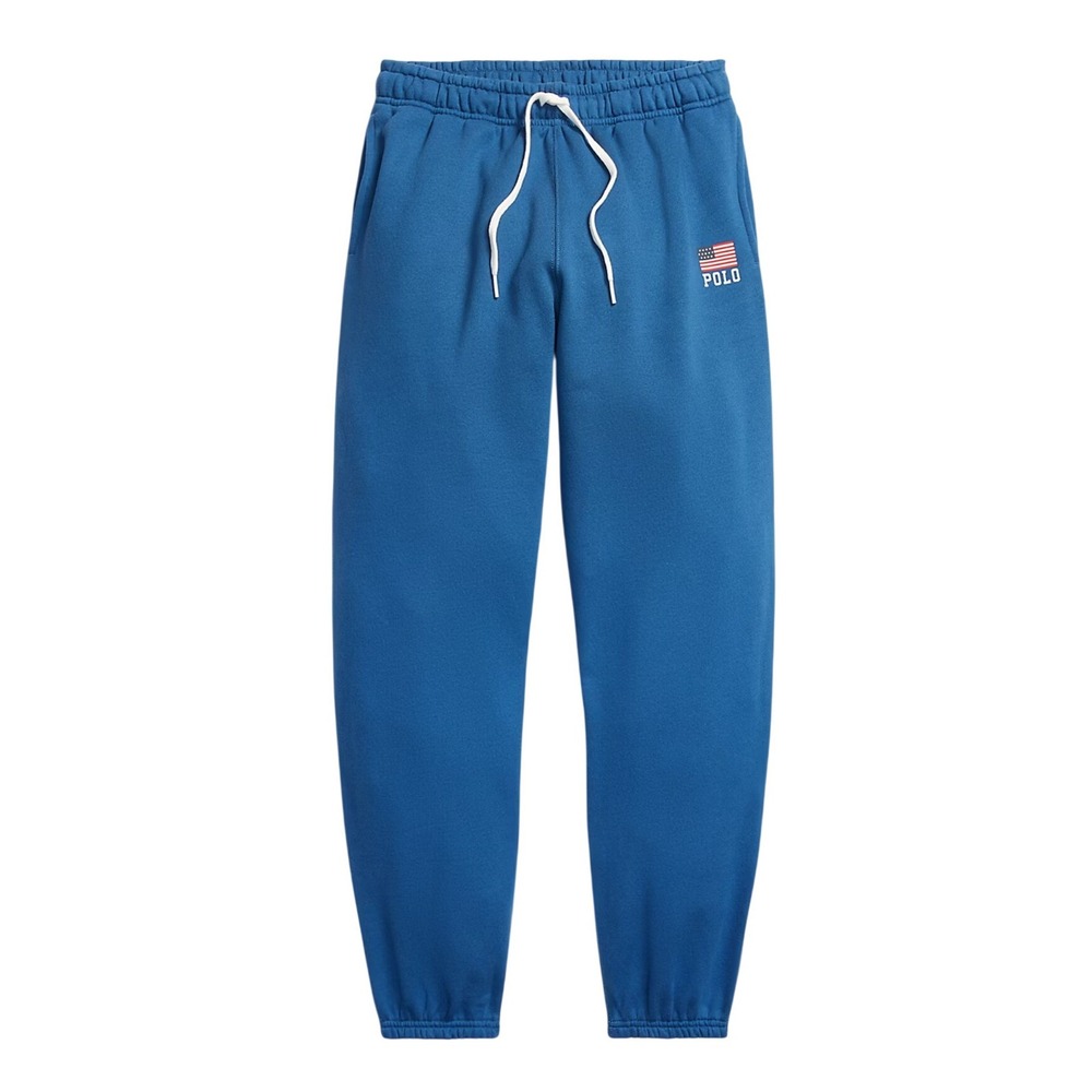 Polo Ralph Lauren Sweatpants Blue USA Iconic Flag Logo Drawstring Women's XL NEW